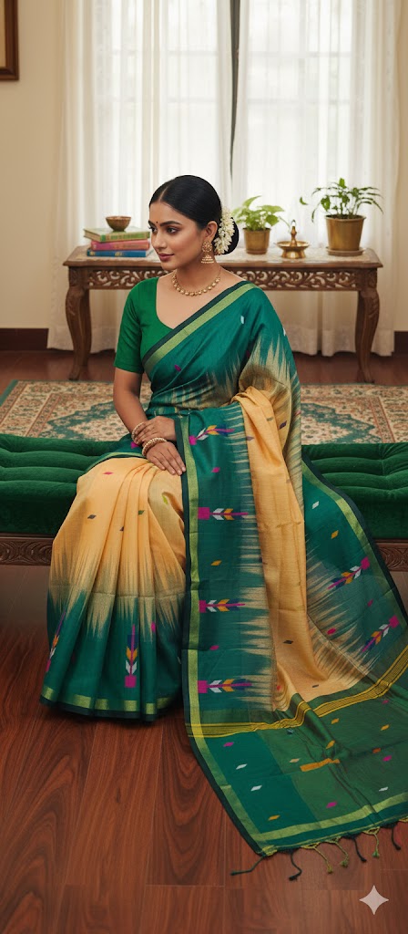 Pure Ikkat Handloom Cotton Saree