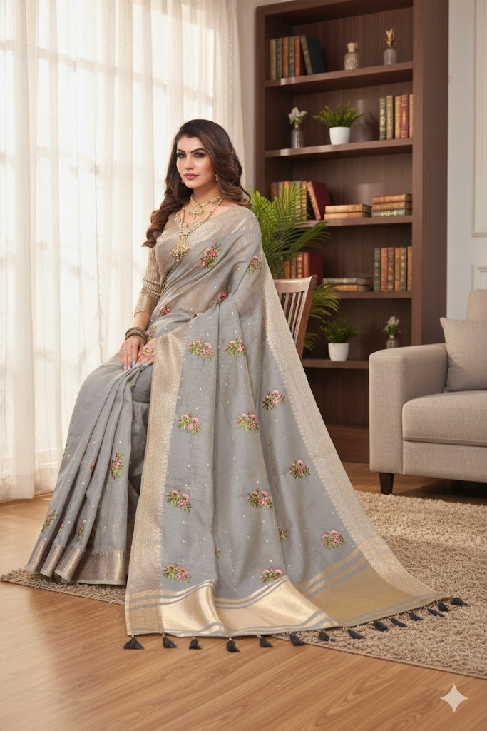 Soft Cotton Linen Silk Saree