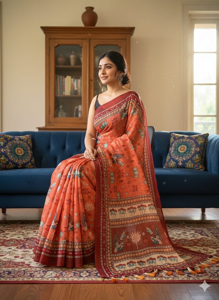 Pure Malai Cotton Saree