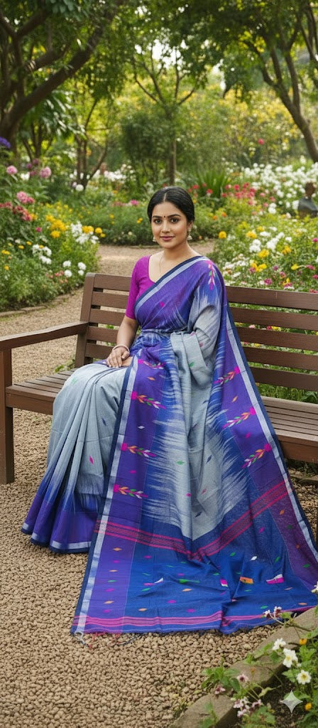 Pure Ikkat Handloom Cotton Saree