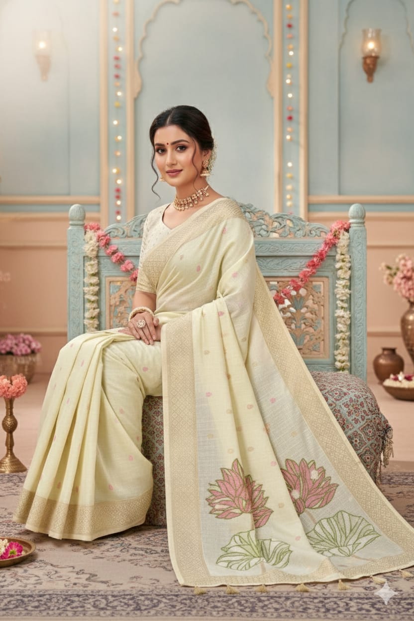 Linen Fabric Saree