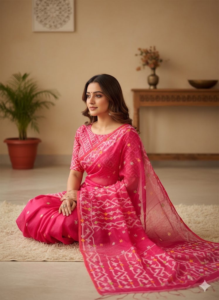 Mina Muslin Banarasi Saree