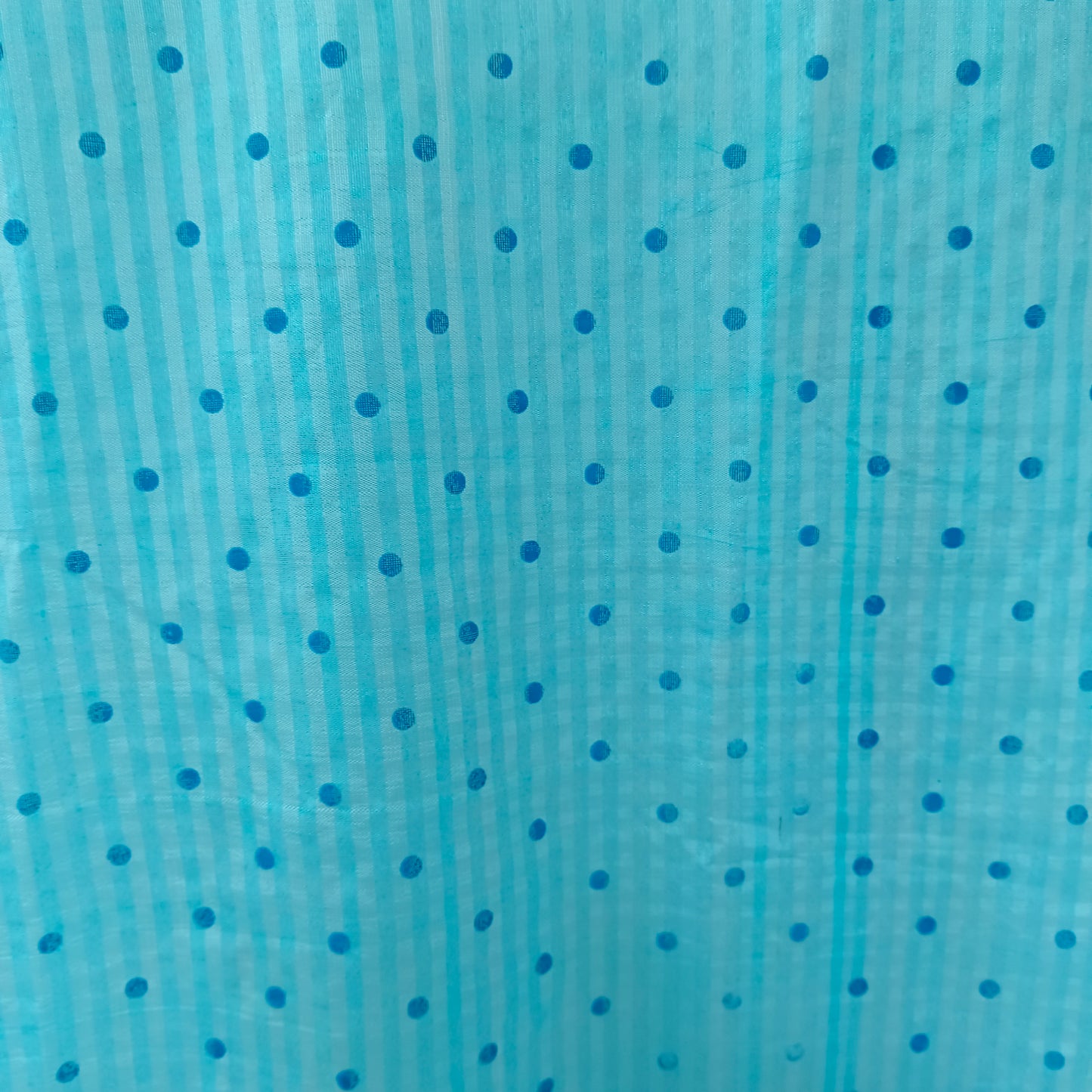 Sky Blue & Golden Border Cotton Saree/Sari