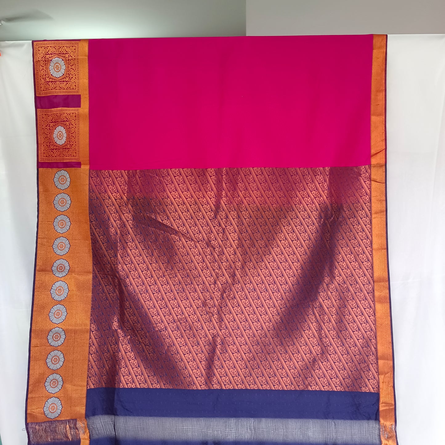 Cotton Silk Saree/Sari Kanjivaram Style Partywear Saree