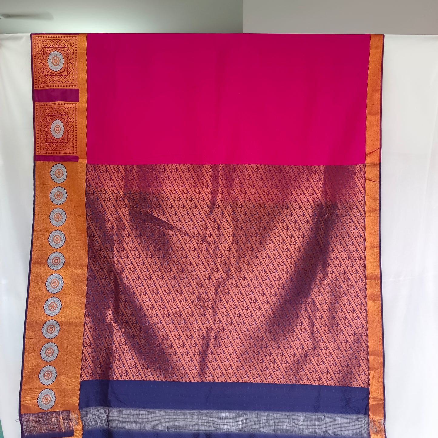 Cotton Silk Saree/Sari Kanjivaram Style Partywear Saree