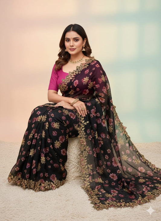 Pure Khadi Organza Saree (D-0311)