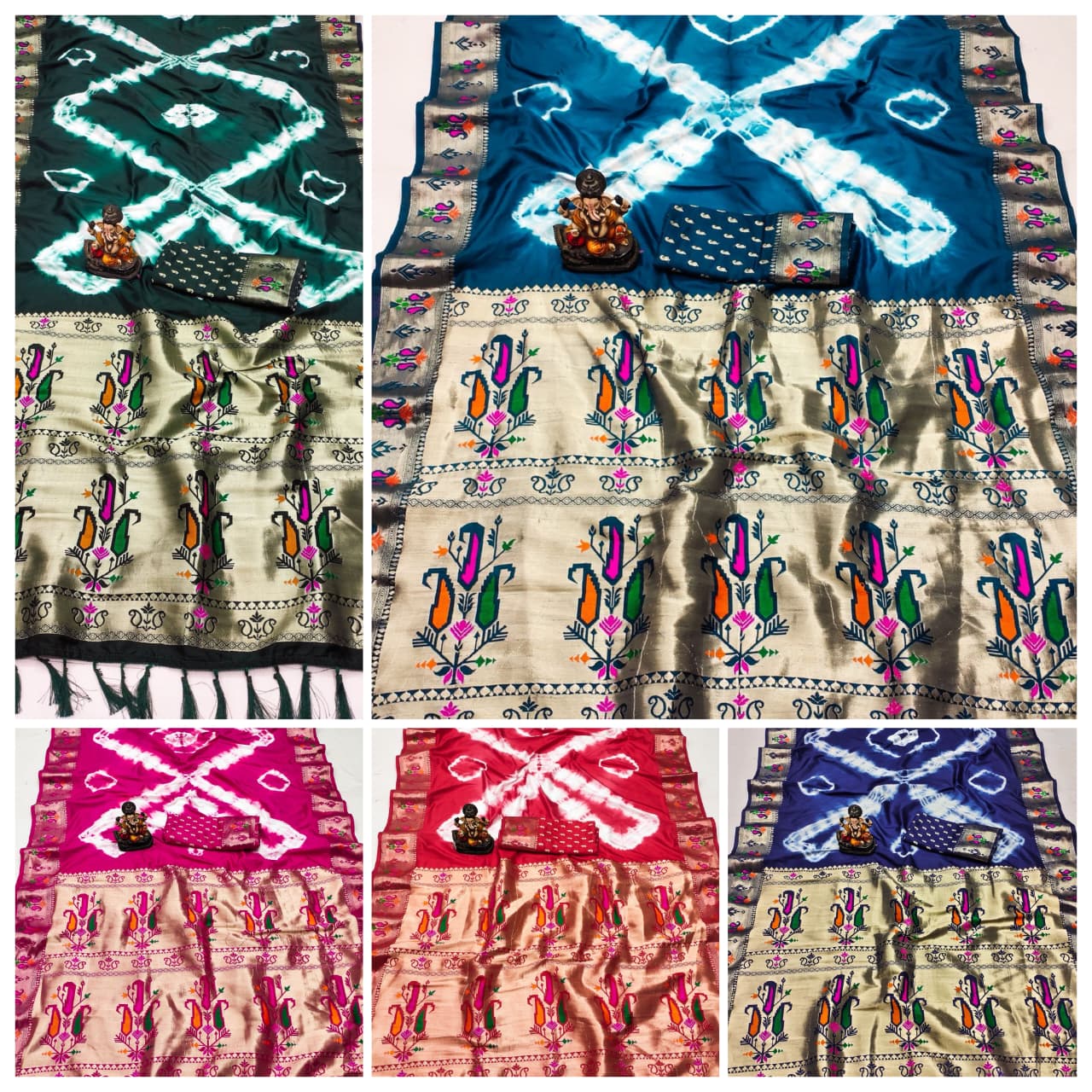 Sibory Print Paithani Silk Saree