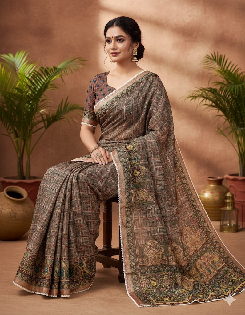 Soft Silk Saree With Zari Border