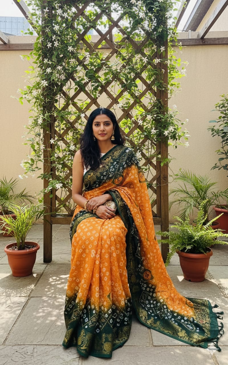 Art Silk Saree With Computer Work