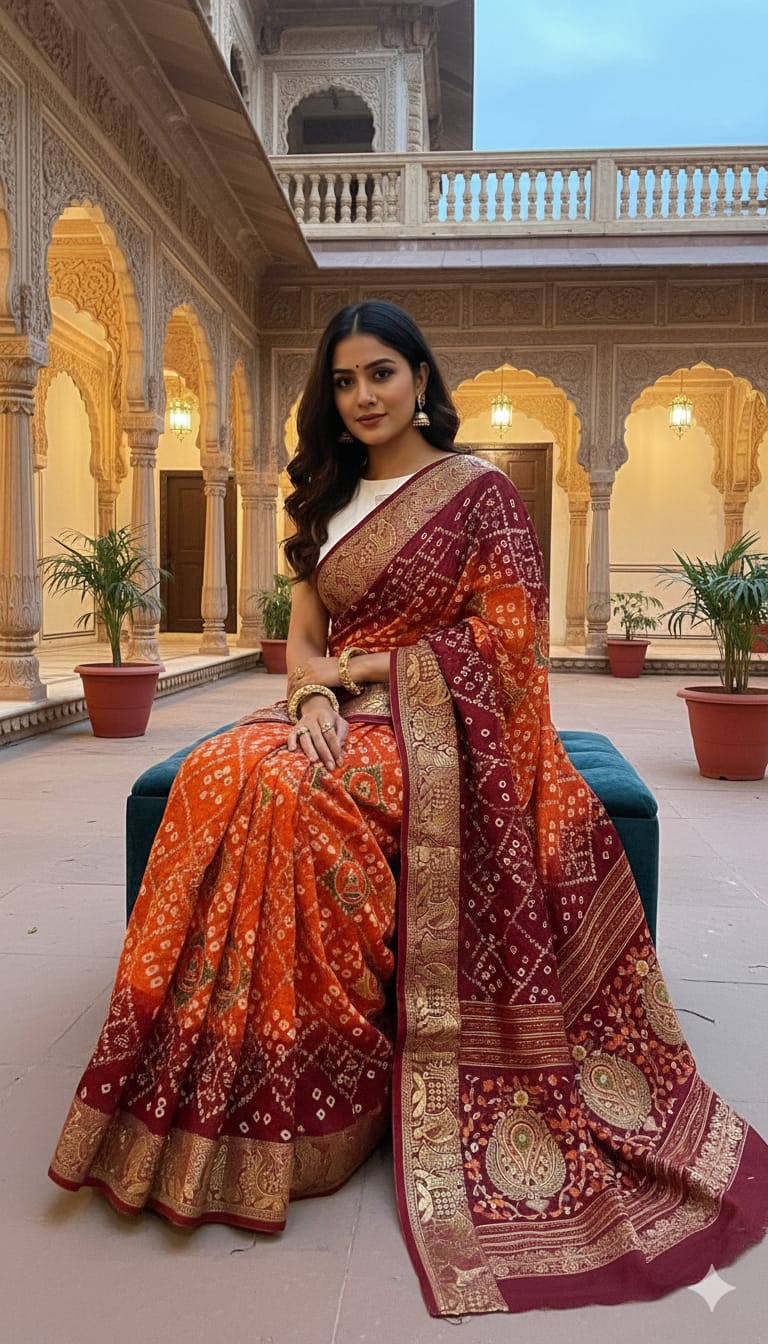 Art Silk Saree With Computer Work