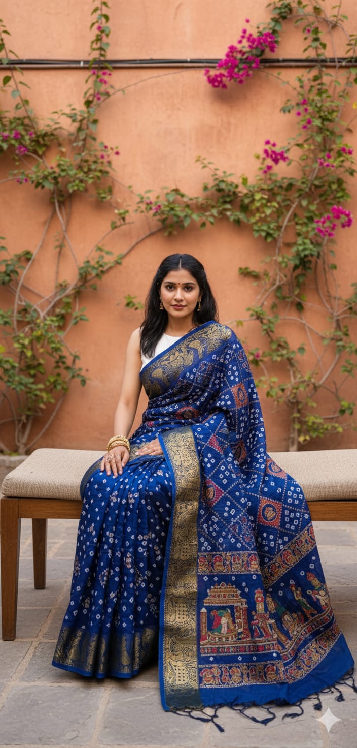 Art Silk Saree With Computer Work