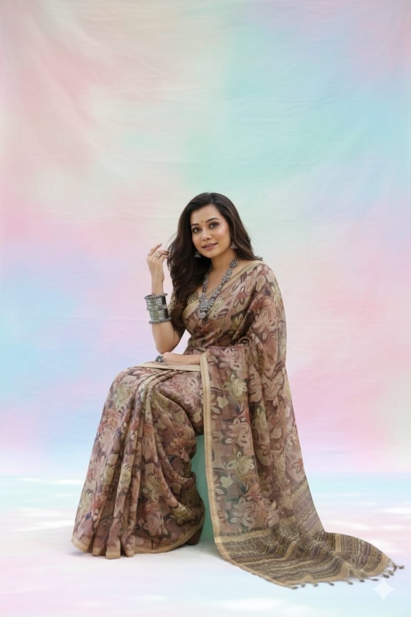Soft Desi Tussar Silk Saree