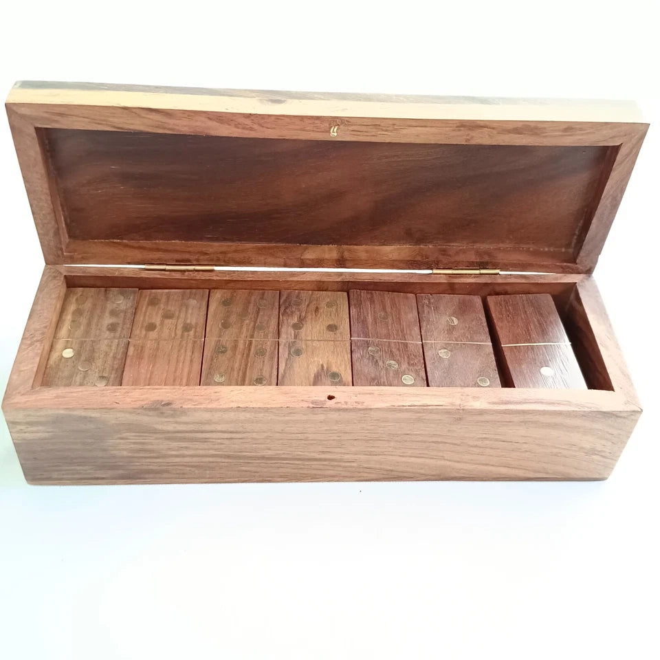 Handmade Rosewood Domino Dice with Storage Case (2-4 Players), Christmas Gift