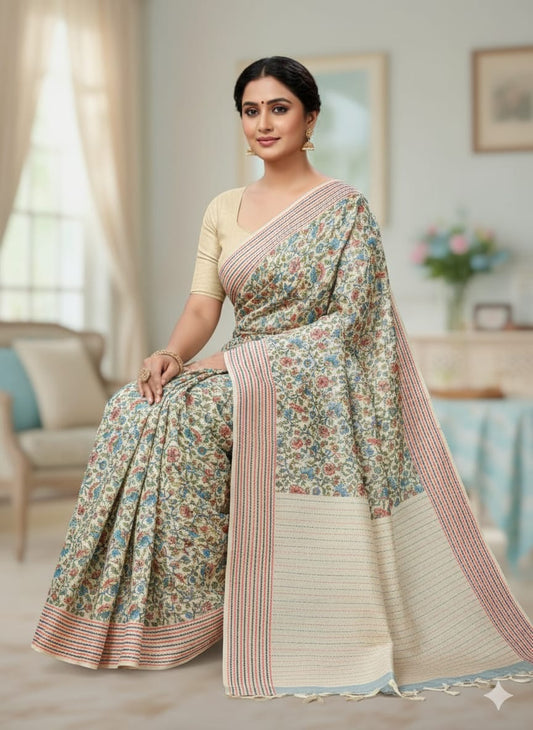Tassar Katha Silk Saree