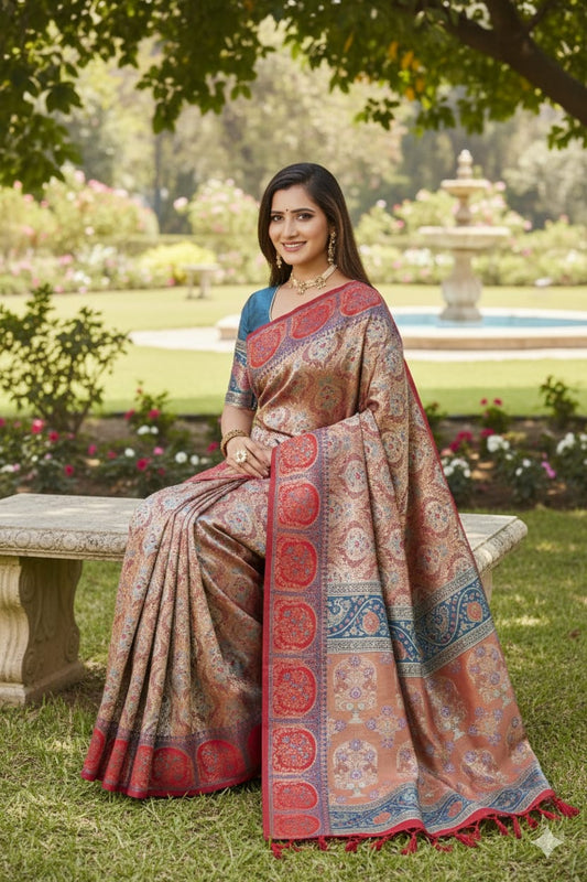 Soft Silk Kanjivaram Saree-Red