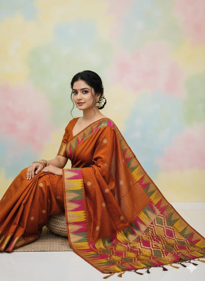 Banarasi Silk Matka Temple Saree