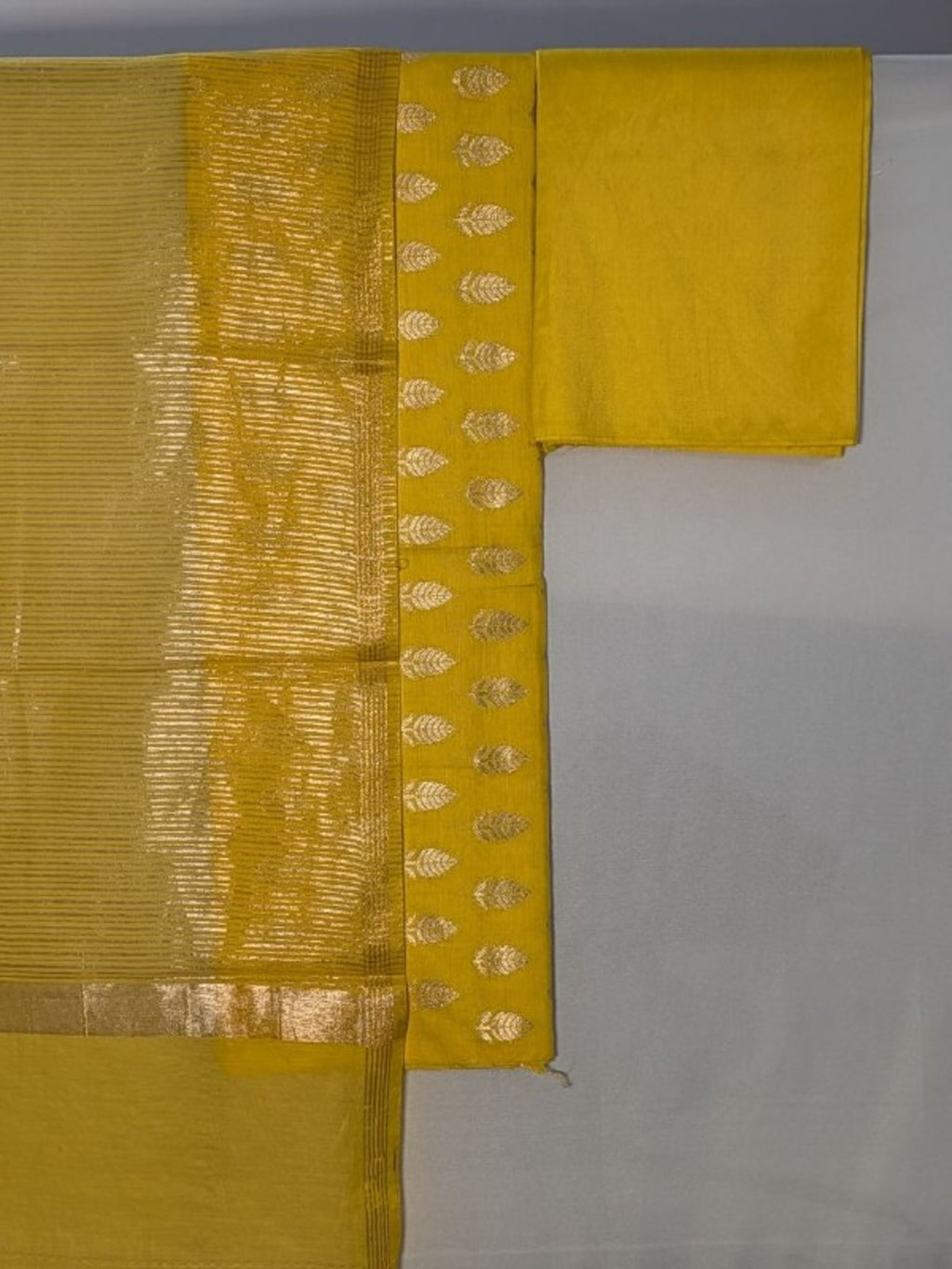 Banarsi Cotton Silk 3pc Unstitched Suit Zari Weaving Suit
