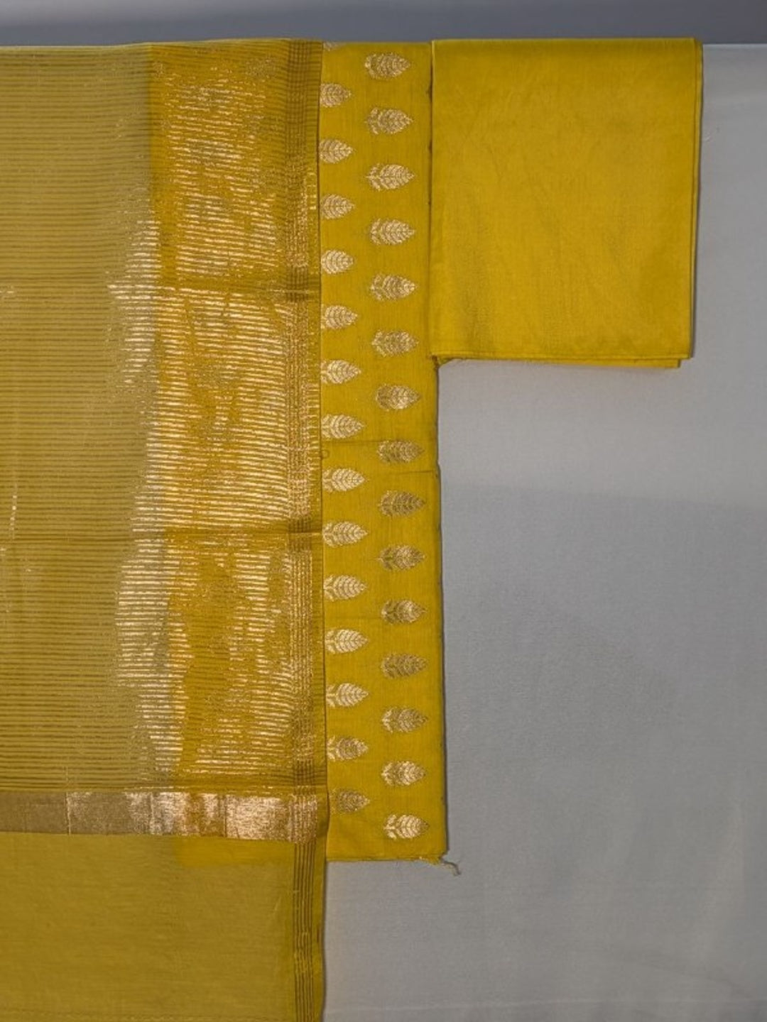 Banarsi Cotton Silk 3pc Unstitched Suit Zari Weaving Suit