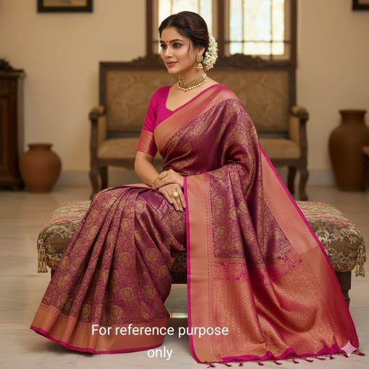 Woven Soft Silk Saree Purple