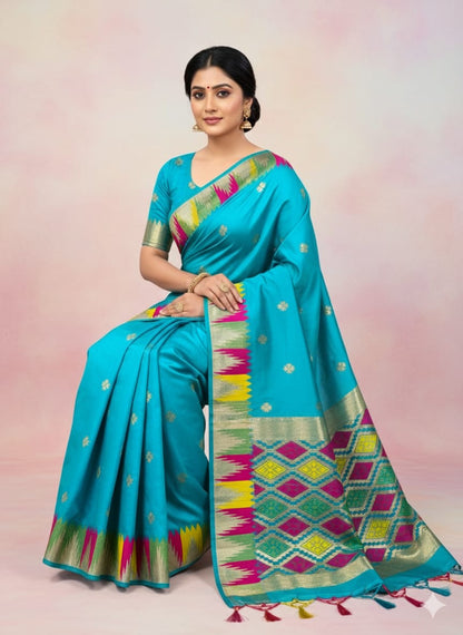 Banarasi Silk Matka Temple Saree