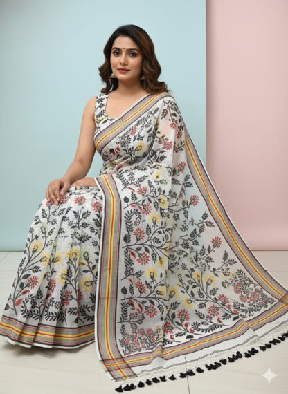 Resham Dhakai Jamdani Saree