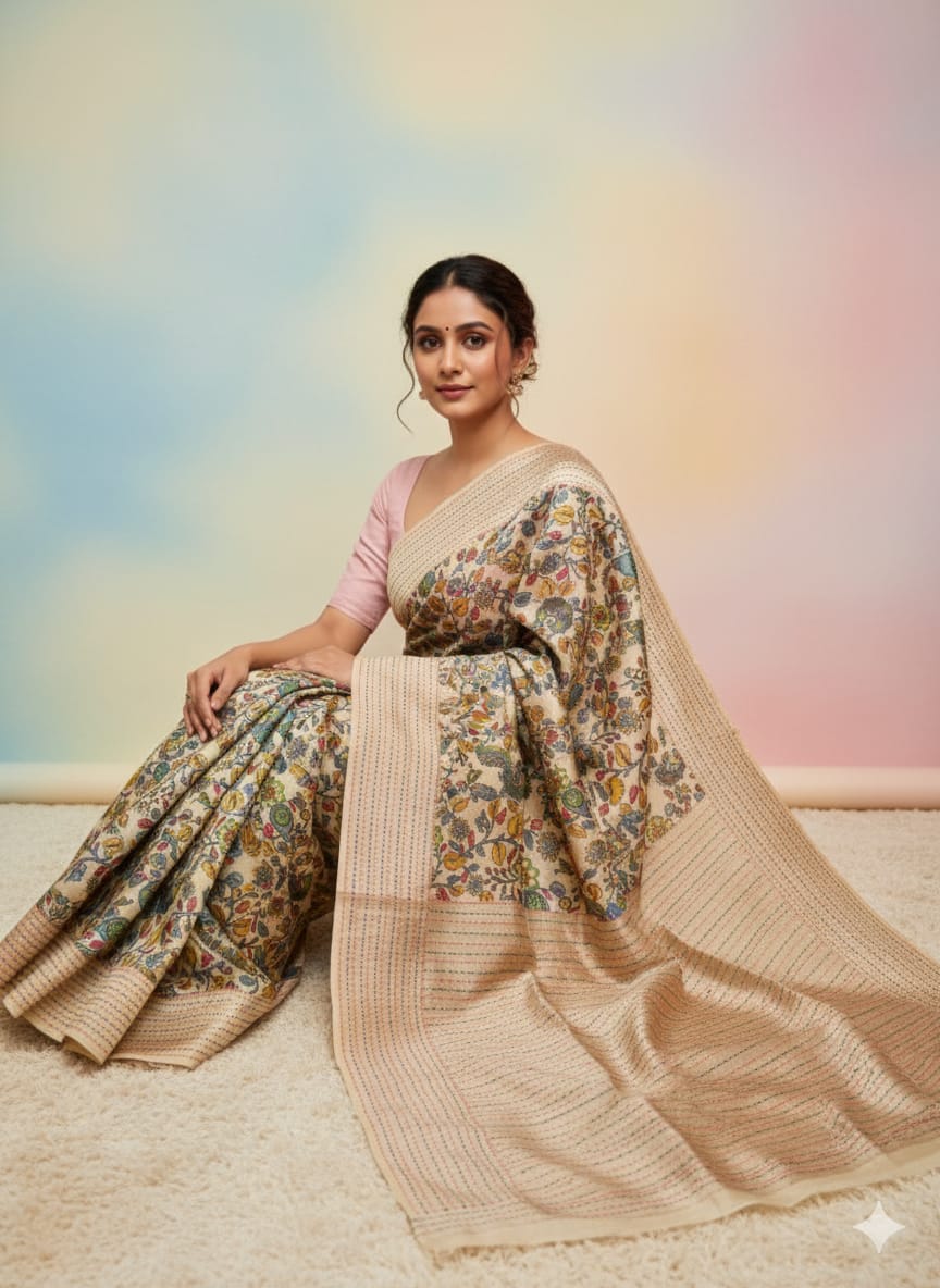 Tassar Katha Silk Saree