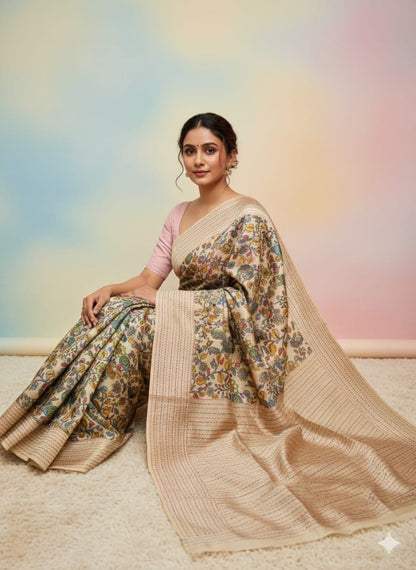 Tassar Katha Silk Saree