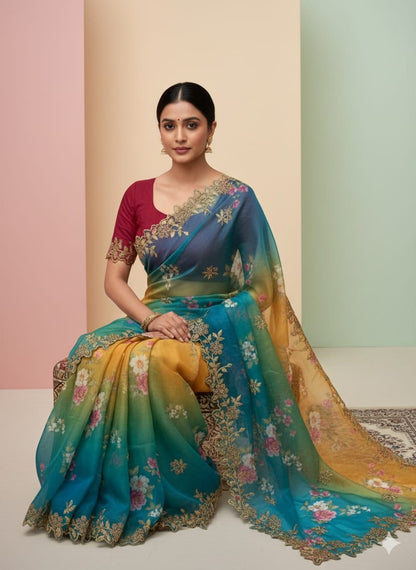 Pure Khadi Organza Saree (D-0311)