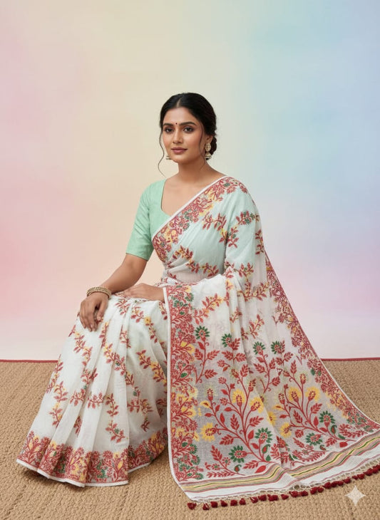 Resham Dhakai Jamdani Saree