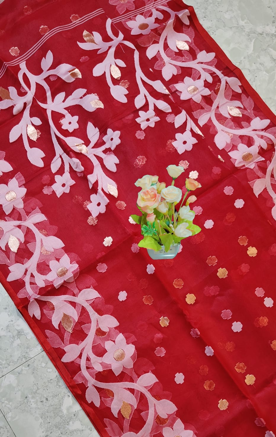 Muslin Jamdani Silk Saree