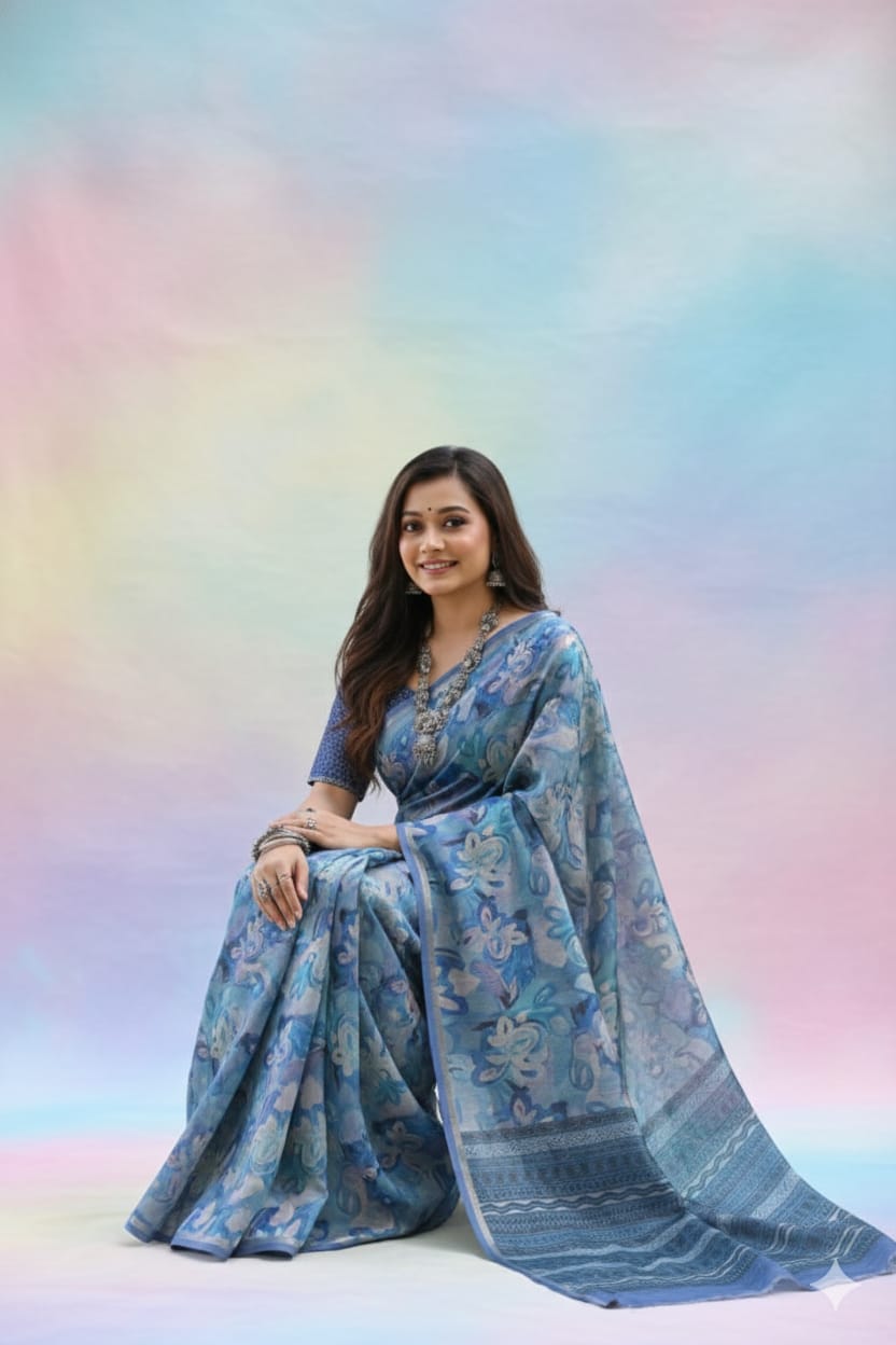 Soft Desi Tussar Silk Saree