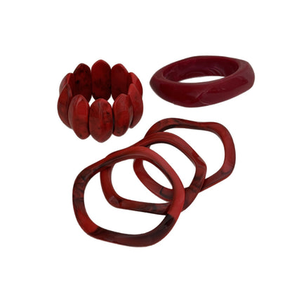 European And American Simple Geometric Blooming Red Bracelet