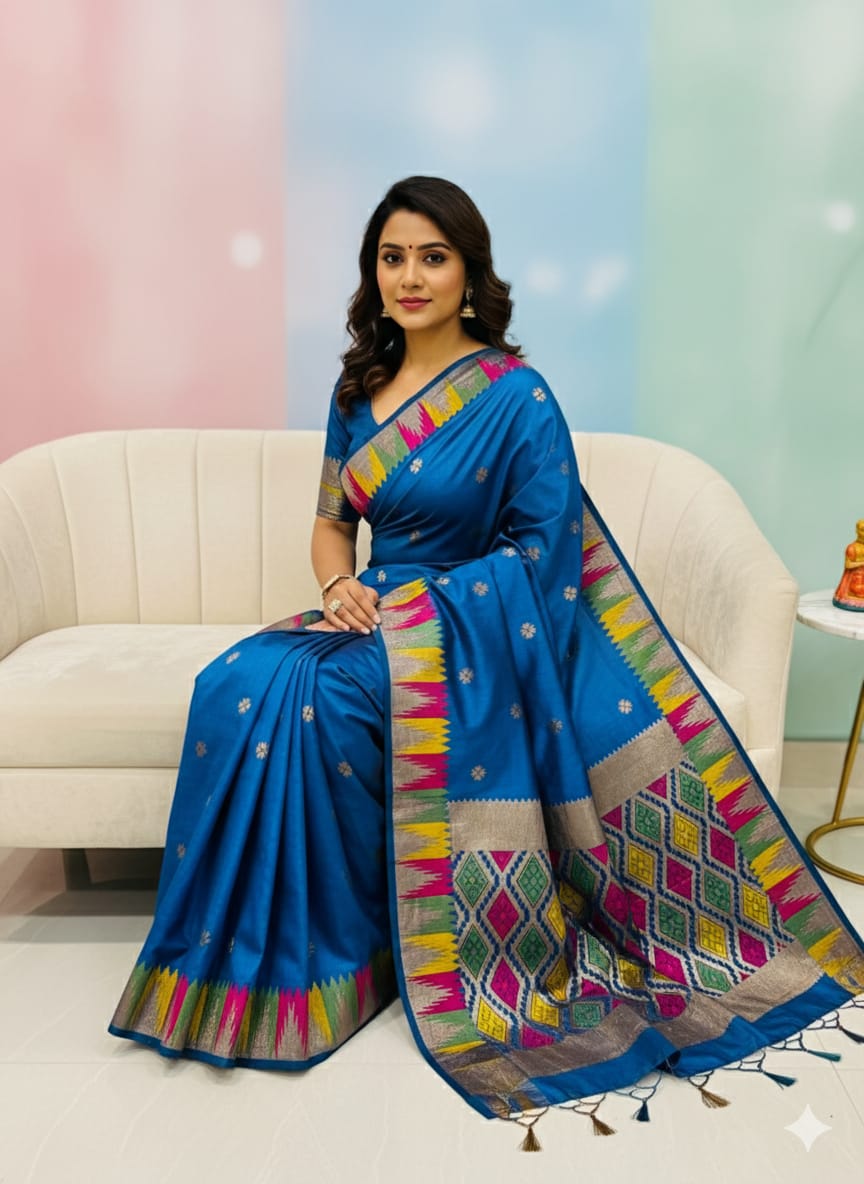 Banarasi Silk Matka Temple Saree