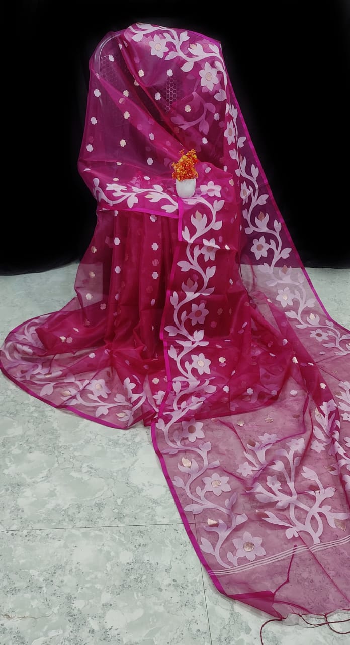 Muslin Jamdani Silk Saree