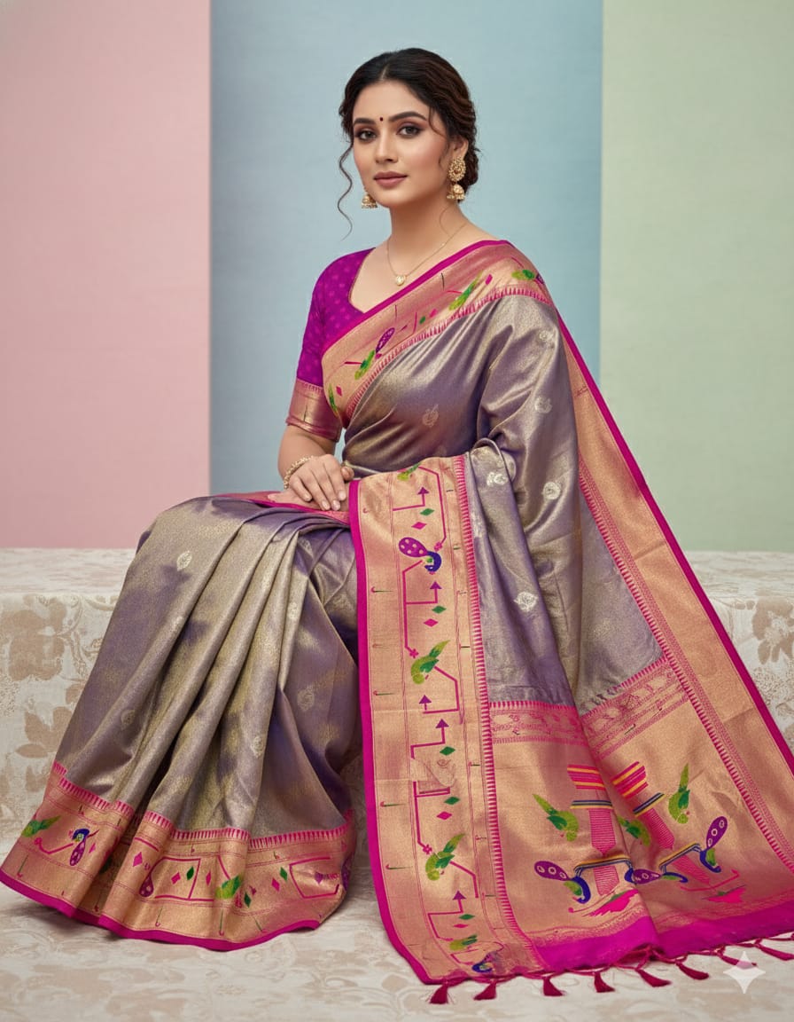 Premium Tissue Paithani Soft Banarsi Saree