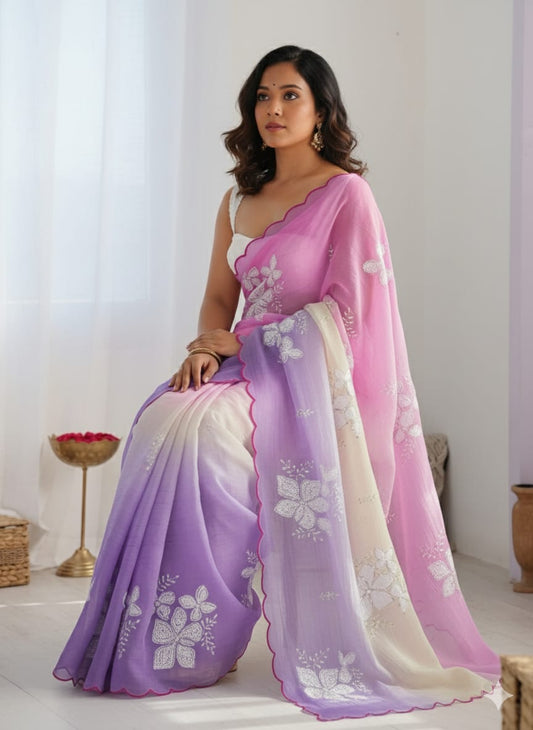 Gold Crush Silk Saree  (D-1011)