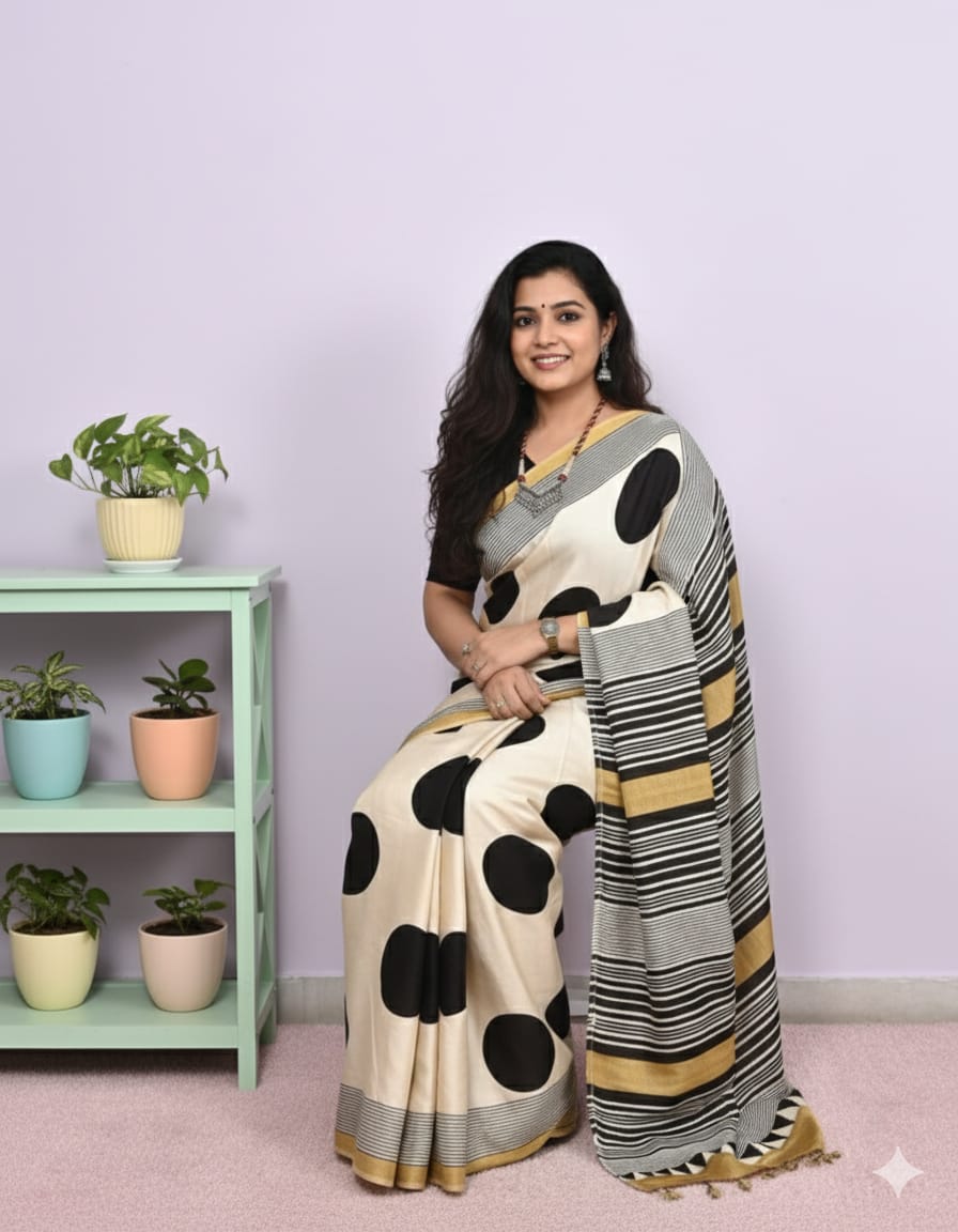 Ajrakh Gajji Bandhej Saree