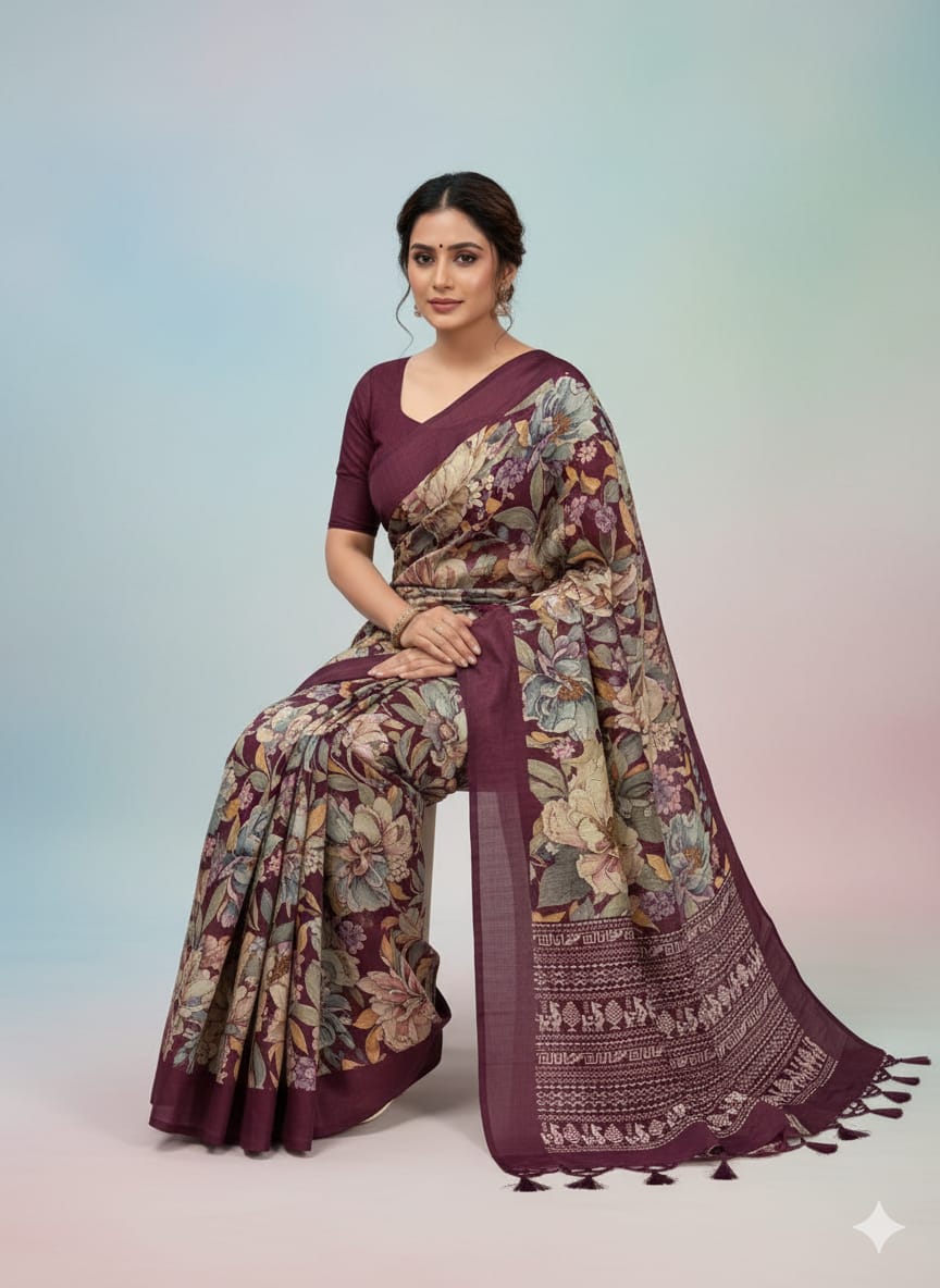 Resham Dhakai Jamdani Saree