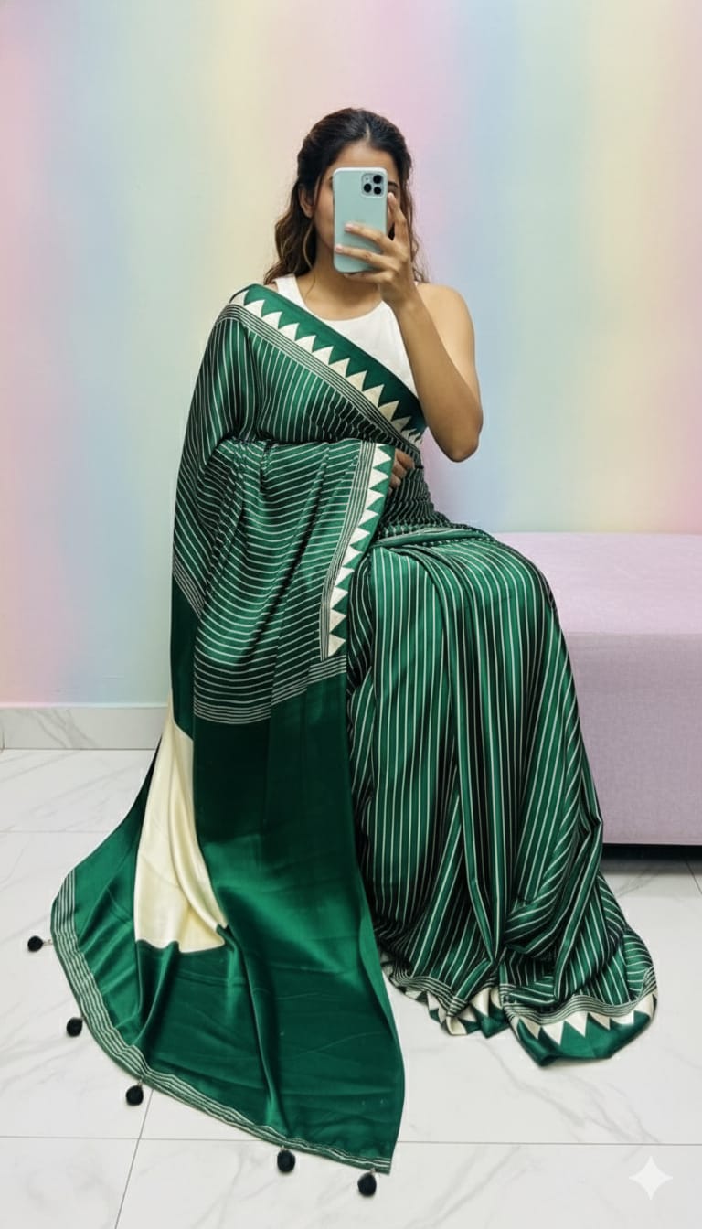 Ajrakh Gajji Bandhej Saree