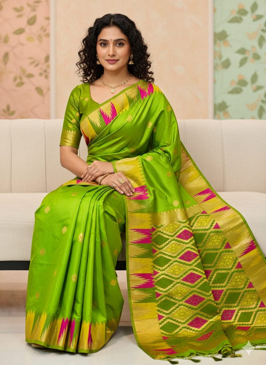 Banarasi Silk Matka Temple Saree