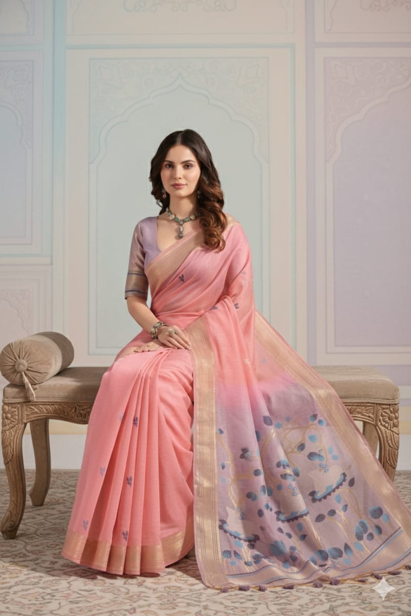 Soft Muga Cotton Saree