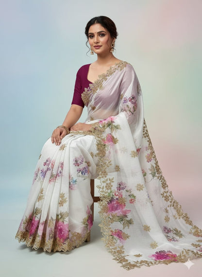 Pure Khadi Organza Saree (D-0311)