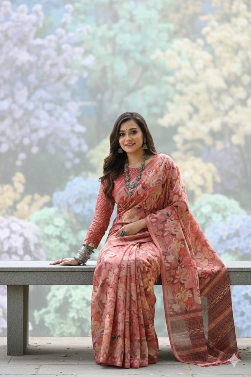 Soft Desi Tussar Silk Saree