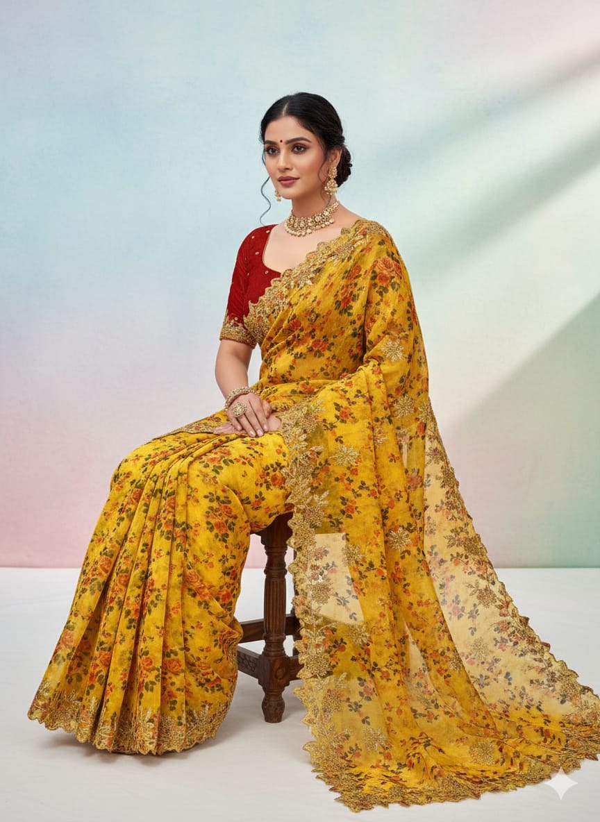 Pure Khadi Organza Saree (D-0311)