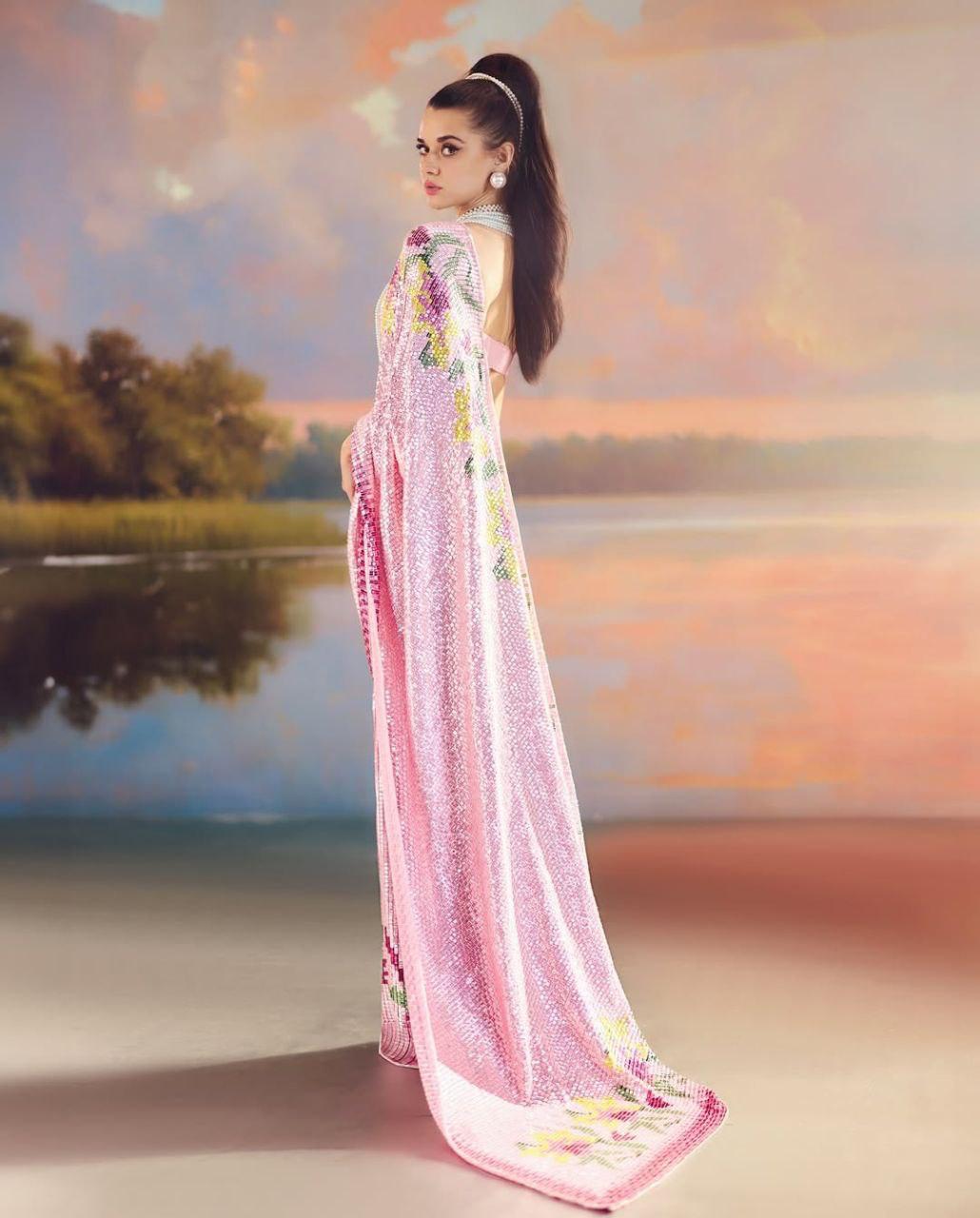 FULL HEAVY SEQUINS SAREE WITH WORK AND SOFT SILK BLOUSE