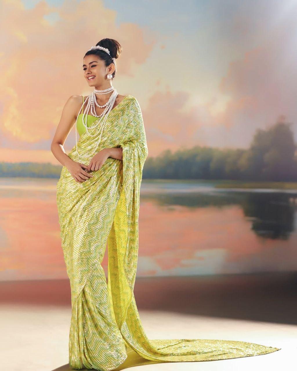 FULL HEAVY SEQUINS SAREE WITH WORK AND SOFT SILK BLOUSE