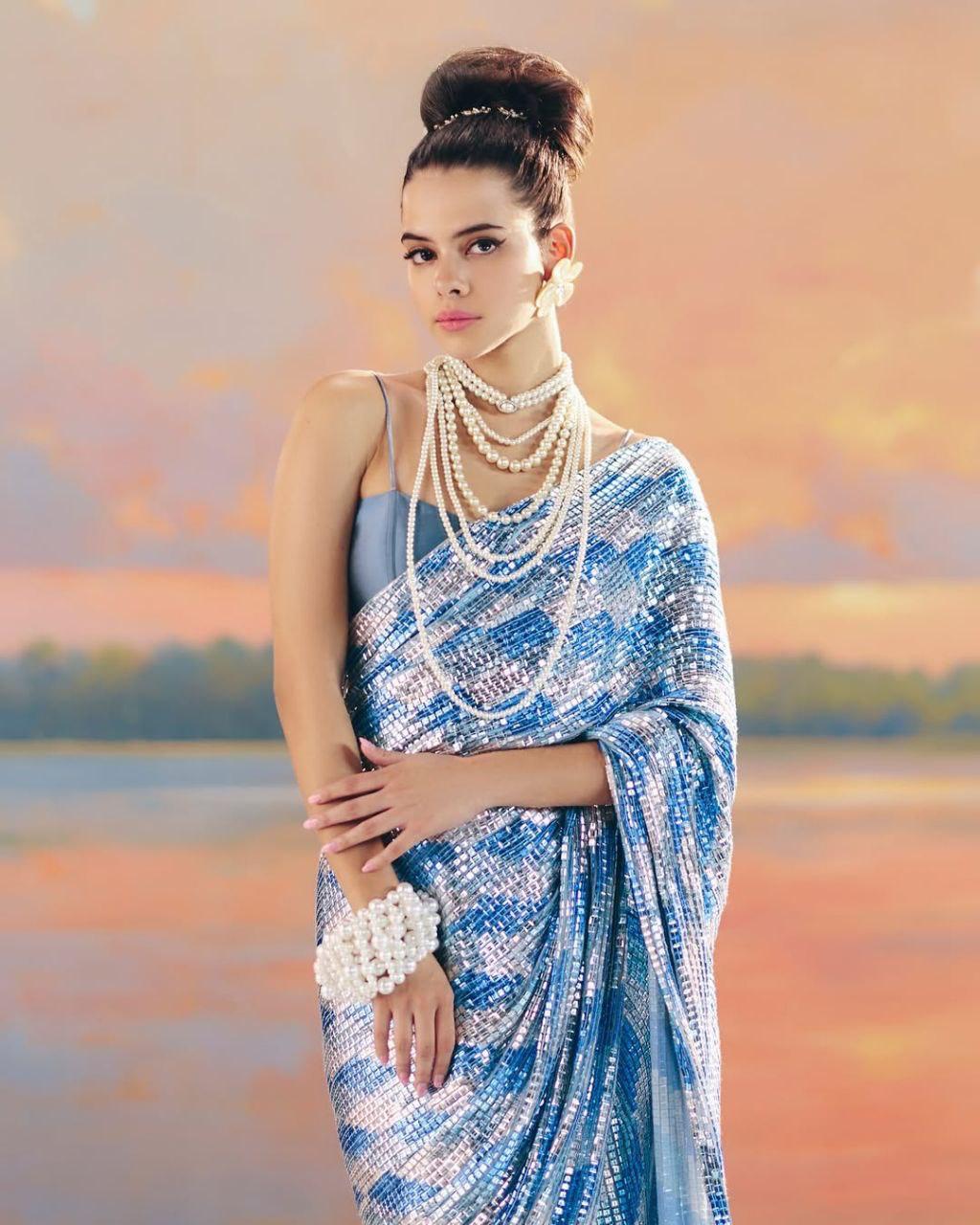 FULL HEAVY SEQUINS SAREE WITH WORK AND SOFT SILK BLOUSE