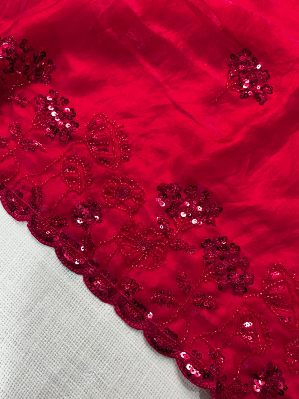 Full Heavy tone to tone Beads & sequins work Saree/Sari
