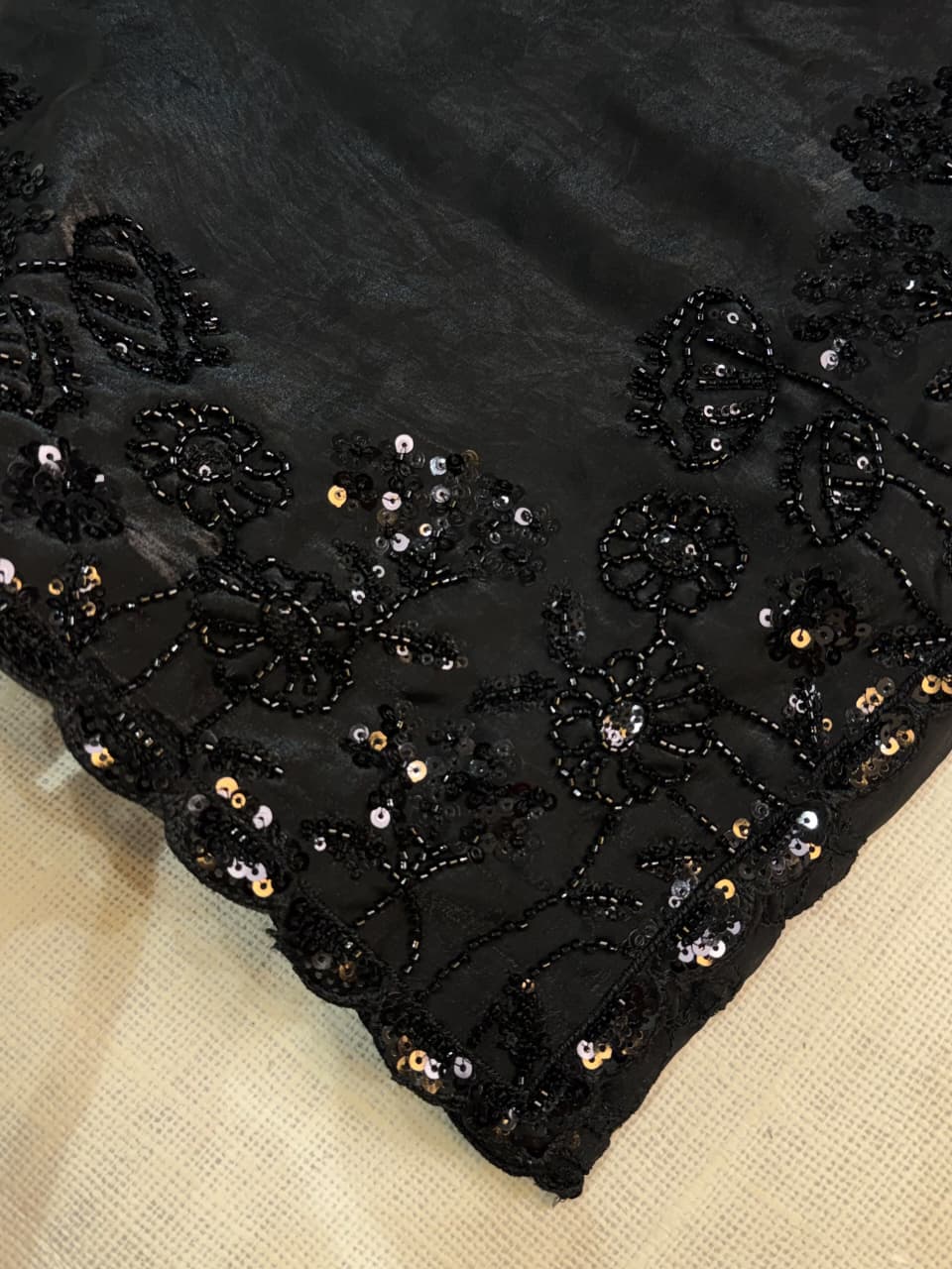 Full Heavy tone to tone Beads & sequins work Saree/Sari