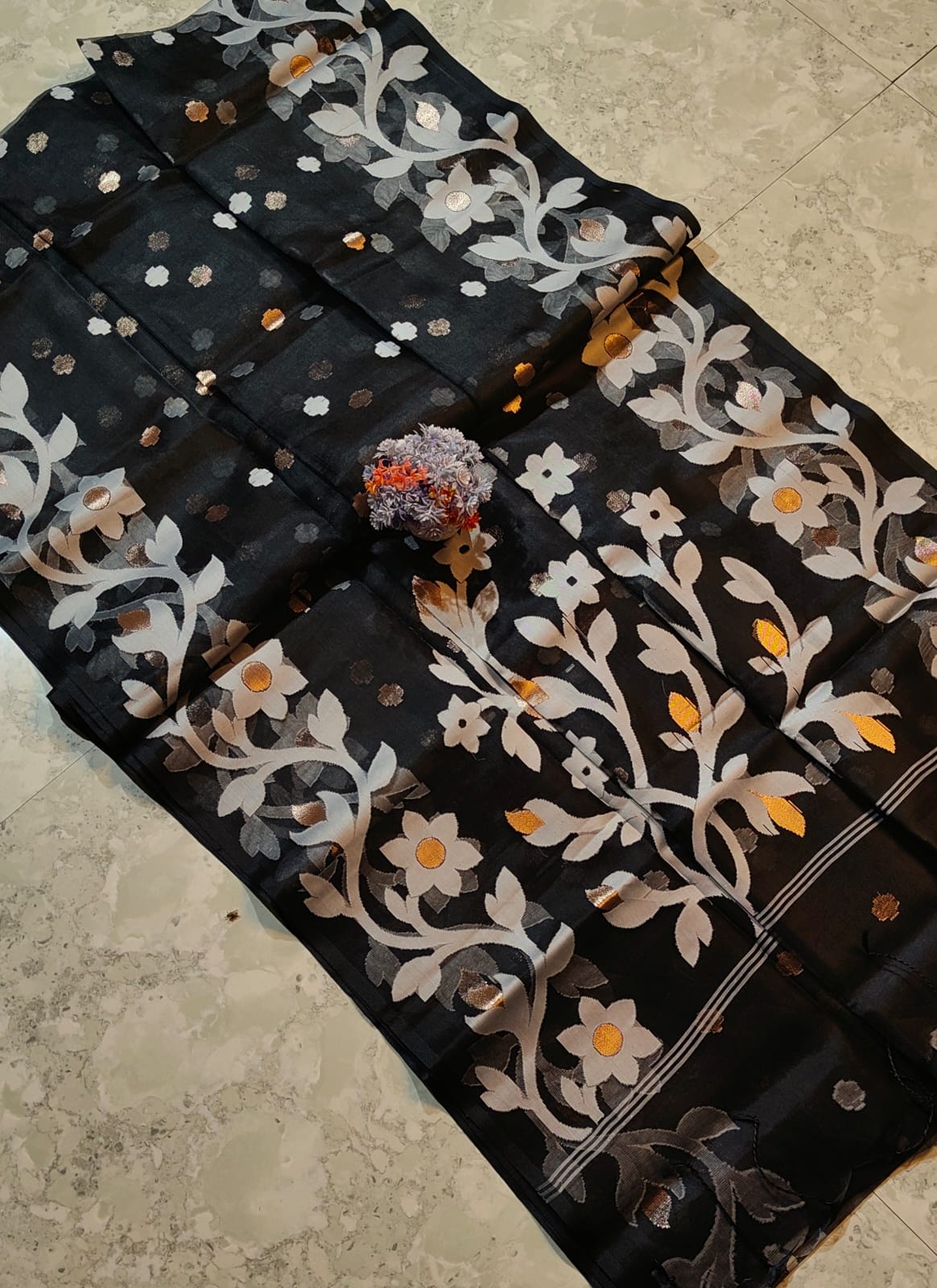 Muslin Jamdani Silk Saree